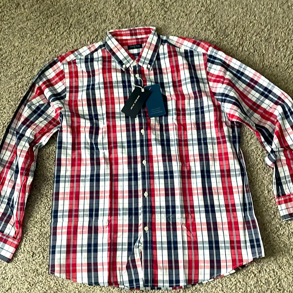 Plaid button up shirt (men’s) brand is double pump
